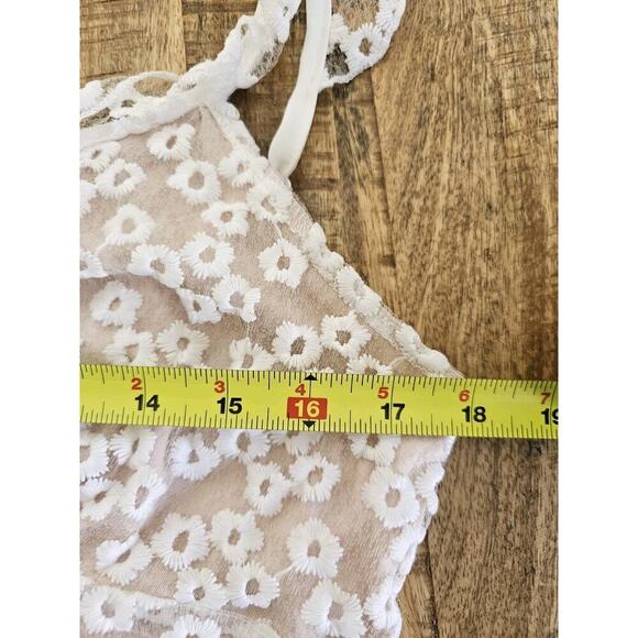 Lulus Women's Charmaine Embroidered Sheer Mesh Mini Dress White Size L NWT - Picture 8 of 11